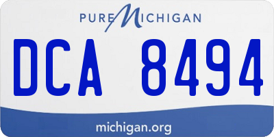 MI license plate DCA8494