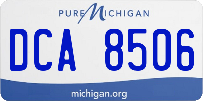 MI license plate DCA8506