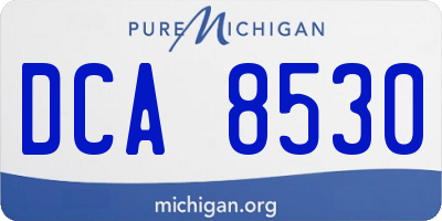 MI license plate DCA8530