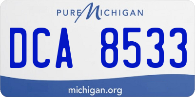 MI license plate DCA8533