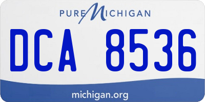 MI license plate DCA8536