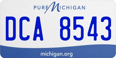 MI license plate DCA8543