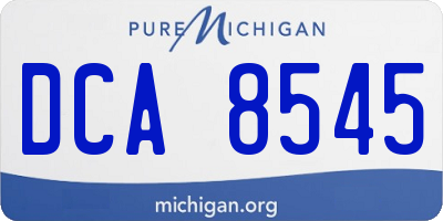 MI license plate DCA8545
