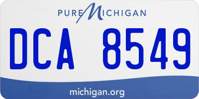 MI license plate DCA8549