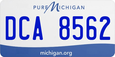 MI license plate DCA8562