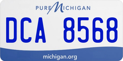 MI license plate DCA8568
