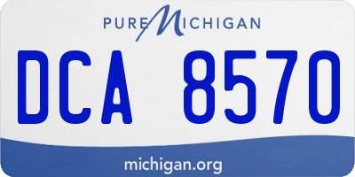 MI license plate DCA8570