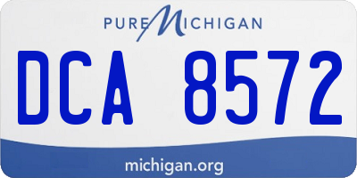 MI license plate DCA8572