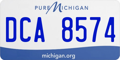 MI license plate DCA8574