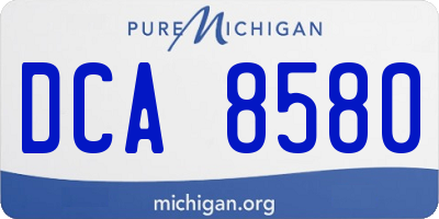 MI license plate DCA8580