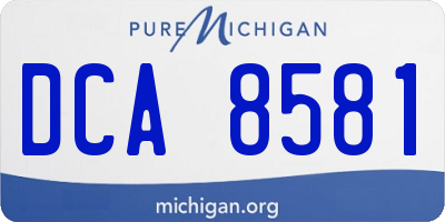 MI license plate DCA8581