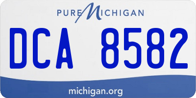 MI license plate DCA8582