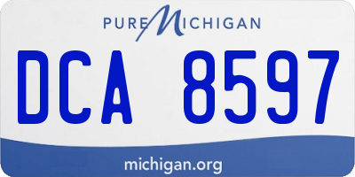 MI license plate DCA8597