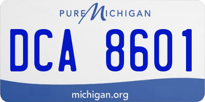 MI license plate DCA8601