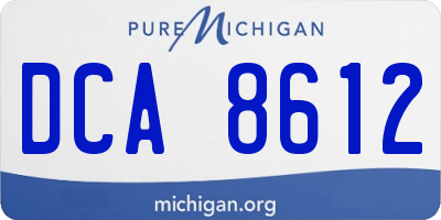MI license plate DCA8612