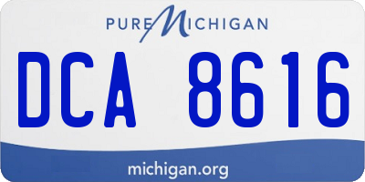 MI license plate DCA8616