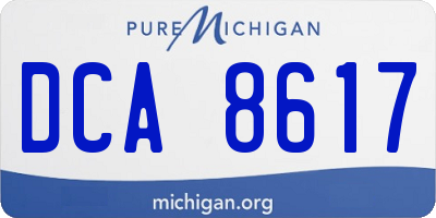 MI license plate DCA8617