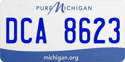 MI license plate DCA8623