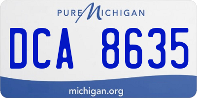 MI license plate DCA8635