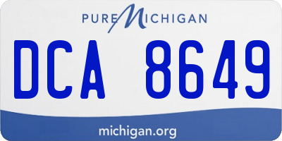 MI license plate DCA8649