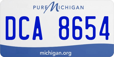 MI license plate DCA8654