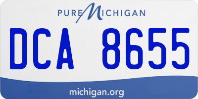 MI license plate DCA8655