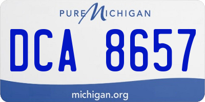 MI license plate DCA8657