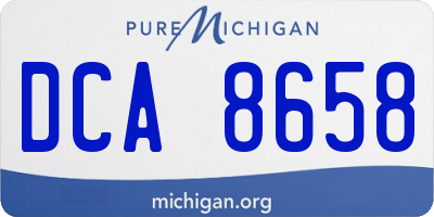 MI license plate DCA8658