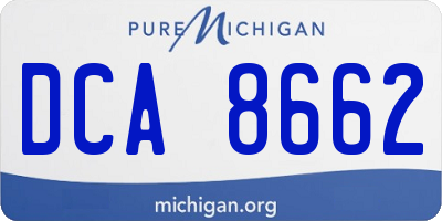 MI license plate DCA8662