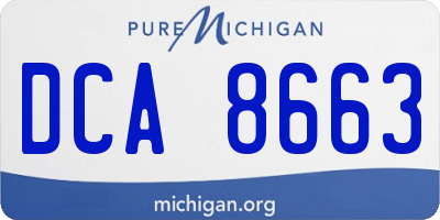 MI license plate DCA8663