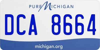 MI license plate DCA8664