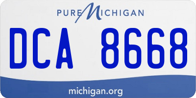 MI license plate DCA8668