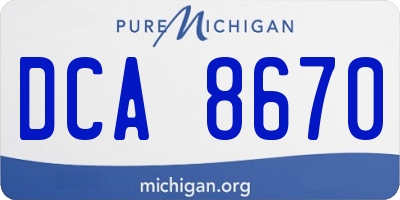 MI license plate DCA8670