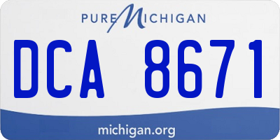 MI license plate DCA8671
