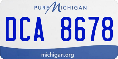 MI license plate DCA8678