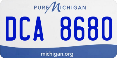 MI license plate DCA8680