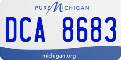 MI license plate DCA8683