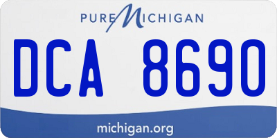 MI license plate DCA8690