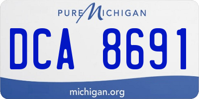 MI license plate DCA8691