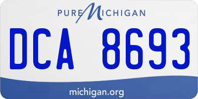 MI license plate DCA8693