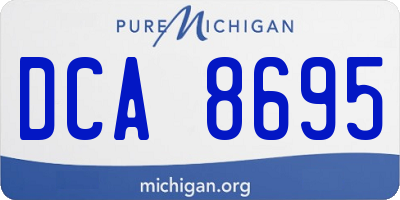 MI license plate DCA8695