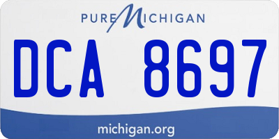 MI license plate DCA8697