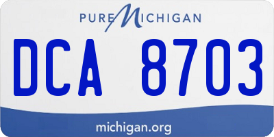 MI license plate DCA8703