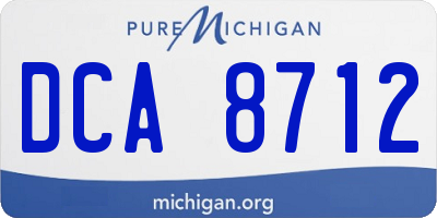 MI license plate DCA8712