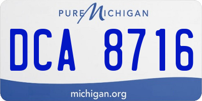 MI license plate DCA8716
