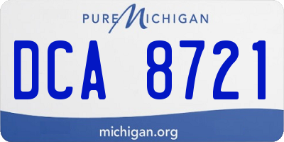 MI license plate DCA8721