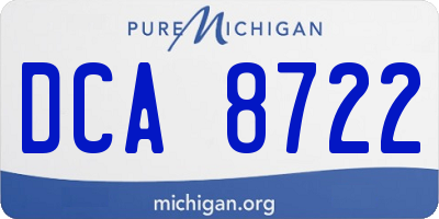 MI license plate DCA8722