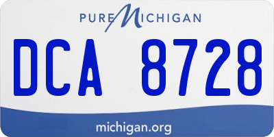 MI license plate DCA8728
