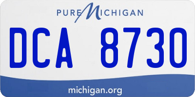 MI license plate DCA8730