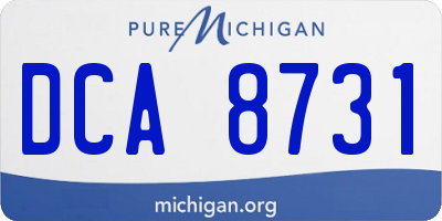 MI license plate DCA8731